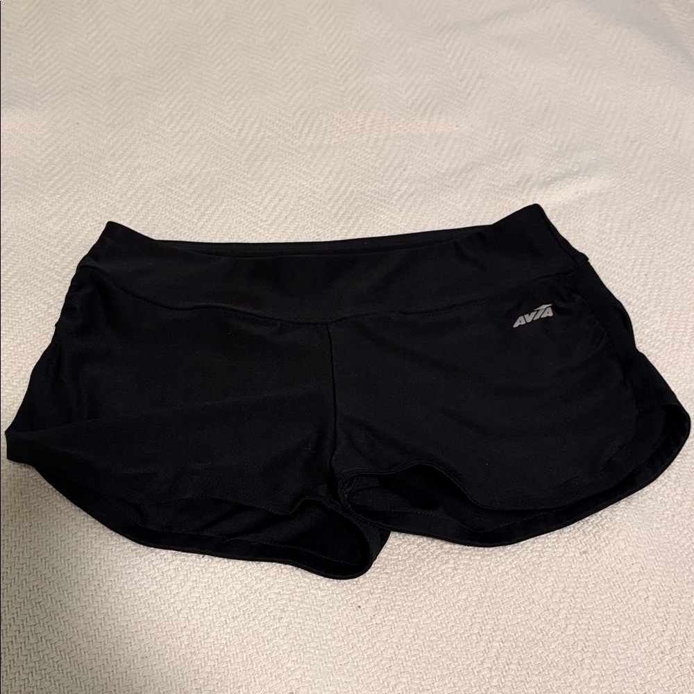 Avia running/yoga shorts. They are super short-would be great for hot yoga!
